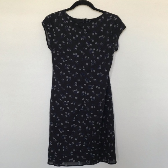 Vintage Ann Taylor Daisy Black Dress with sleeves - Picture 2 of 7
